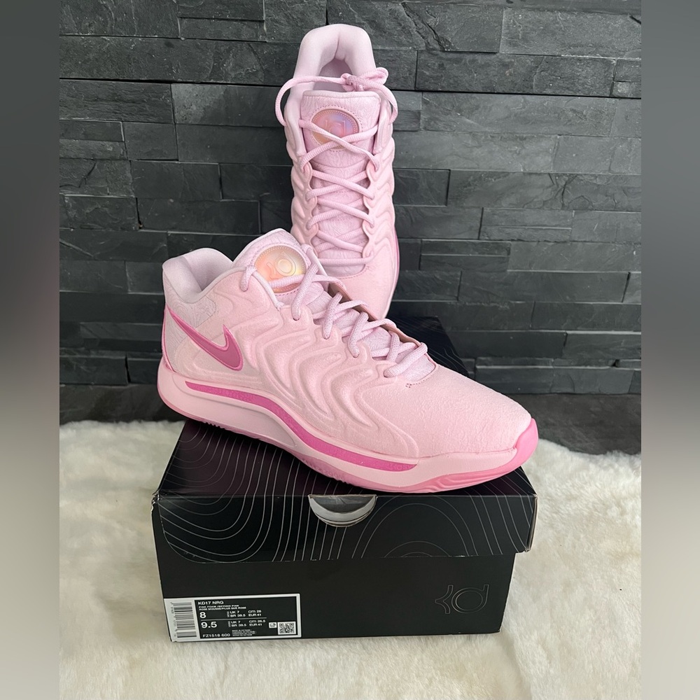 Nike KD 17 NRG ‘Aunt Pearl’ Pink Foam Breast Cancer FZ1518-600 Size 8 Men’s NEW